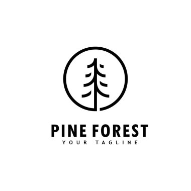 Pine tree logo template.Abstract pine tree icon