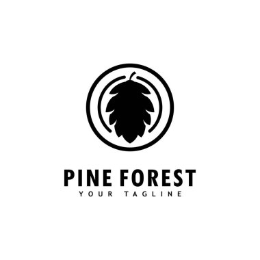 Pine tree logo template.Abstract pine tree icon