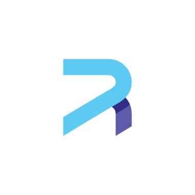 R Uppercase Initial Logo Design Template Vector Illustration