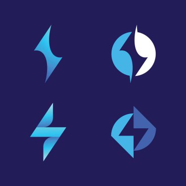Lightning logo. Electrical energy  Flash or symbol of power. The concept of speed  fast  fast  fast. Vector illustration  clip art.