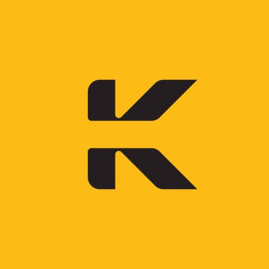 K Logo Tasarımı ve Şablonu. Vektör içindeki yaratıcı K simgesi tabanlı harfler.