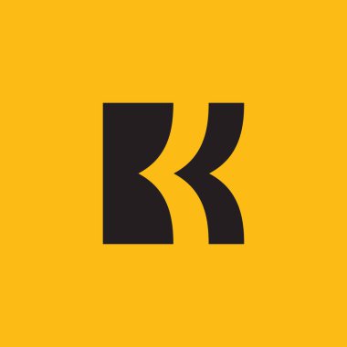 K Logo Tasarımı ve Şablonu. Vektör içindeki yaratıcı K simgesi tabanlı harfler.