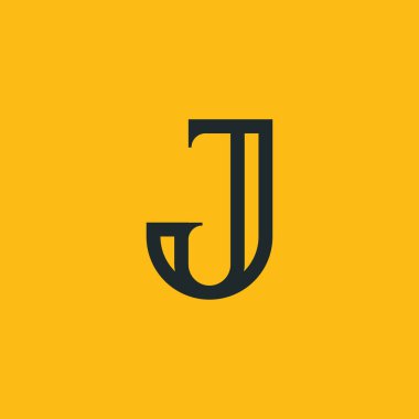 J harfi logo sembolü tasarım şablonu elementleri