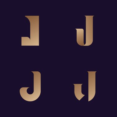 J harfi logo sembolü tasarım şablonu elementleri