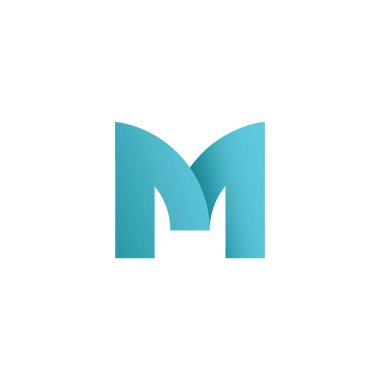M harfi logo tasarım şablon elementleri