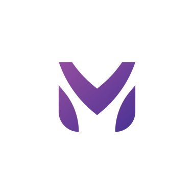 M harfi logo tasarım şablon elementleri