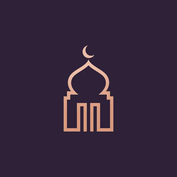 Islamic Mosque Logo Vector Tempalate — Stock Vector
