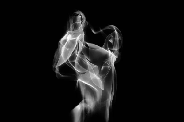 Czarne Tło Biały Dym — Zdjęcie stockowe