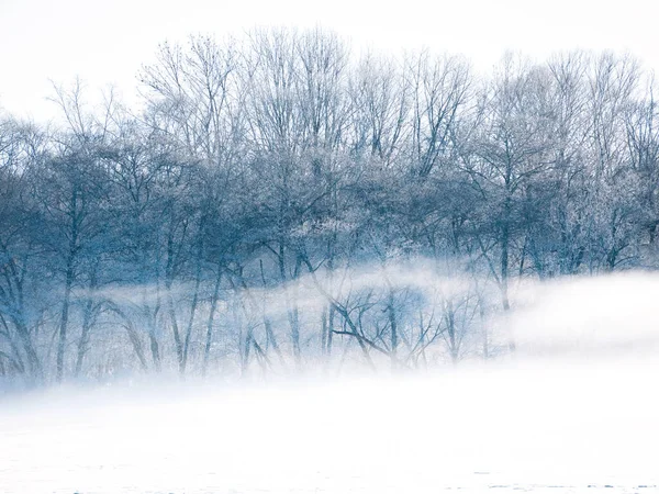 Kalter Nebel Wintermorgen — Stockfoto