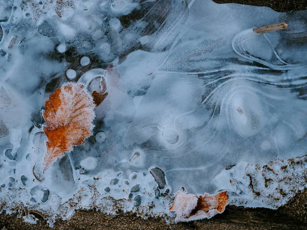 Donmuş Nehir Kışın Hokkaido — Stok fotoğraf