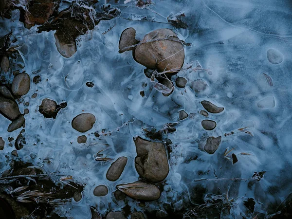 Río Congelado Invierno Hokkaido — Foto de Stock