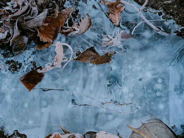 Bevroren Rivier Winter Hokkaido — Stockfoto