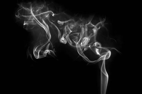 Black Background White Smoke — Stock Photo, Image