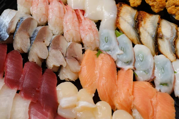 Válogatott Sushi Japánban Ázsiai — Stock Fotó