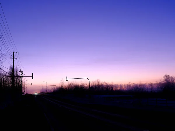 Alba Inverno Viola Hokkaido — Foto Stock