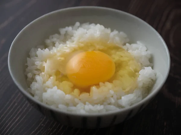 Nasi Dengan Telur Mentah Jepang — Stok Foto