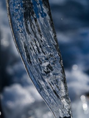 Kış Hokkaido 'sunda büyük buz saçakları