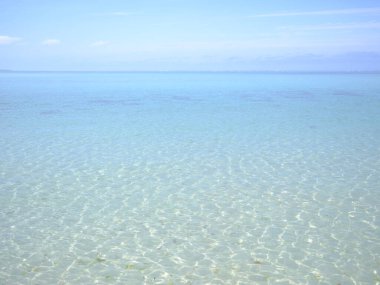 Yazın Okinawa 'nın şeffaf denizi
