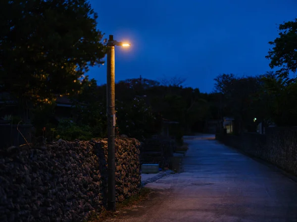 Taketomi Eiland Stad Gebied Nachts — Stockfoto