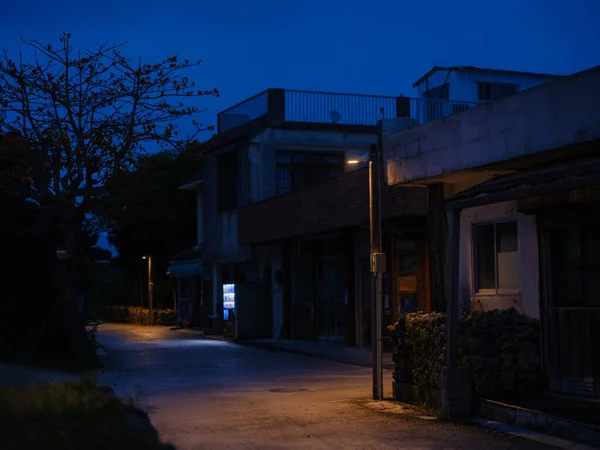 Taketomi Eiland Stad Gebied Nachts — Stockfoto