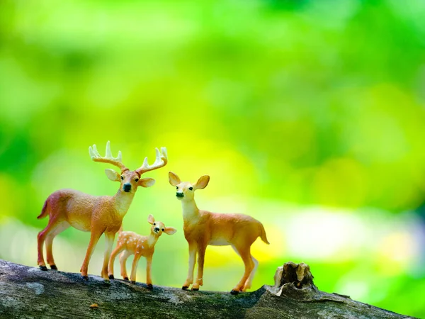 鹿的家庭形象 按Schleich分列 — 图库照片