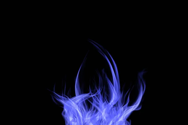 Modrý Oheň Černém Pozadí — Stock fotografie