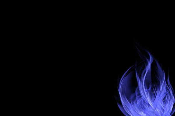 Blue Fire Black Background — Stock Photo, Image