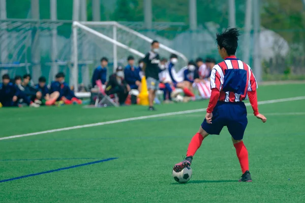 Fotballkamp Hokkaido Japan – stockfoto