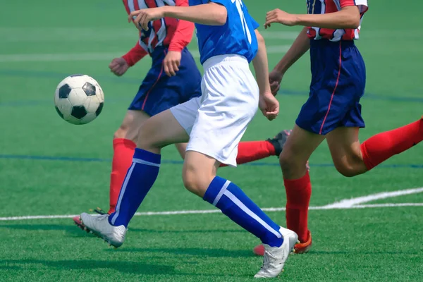 Voetbalwedstrijd Hokkaido Japan — Stockfoto