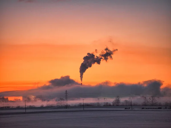 Brouillard Froid Matin Hiver — Photo