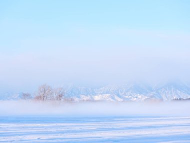 cold mist in winter hokkaido