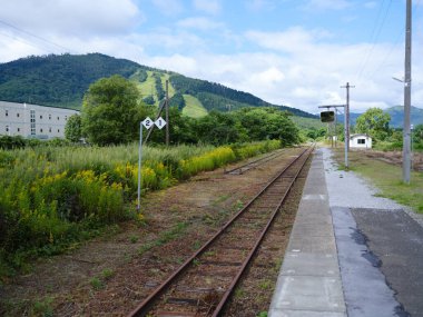 Hokkaido Japonya 'daki eski demiryolu.