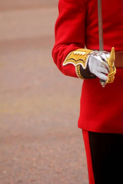 Officier Des Gardes Abstraits Dans Centre Commercial London Trooping Colour — Photo