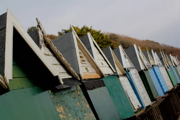 Cabanes Plage Abstraites Bournemouth Dorset Angleterre — Photo