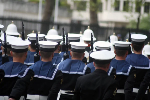 Sailors Royal Navy Marching London England — Stock Photo, Image