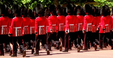 Marching guardsmen during Trooping of The colour London England clipart