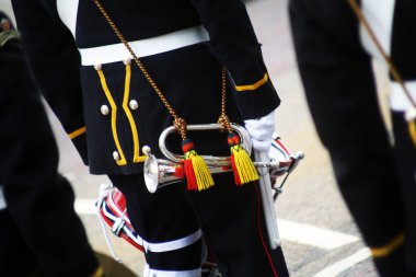 Londra askeri sokak sahnesi İngiltere 