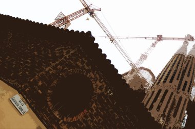 Soyut Barselona manzara İspanya