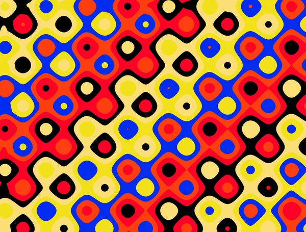 Sömlöst Mönster Färgglada Cirklar Modern Abstrakt Bakgrund Med Rektanglar Enkel — Stockfoto