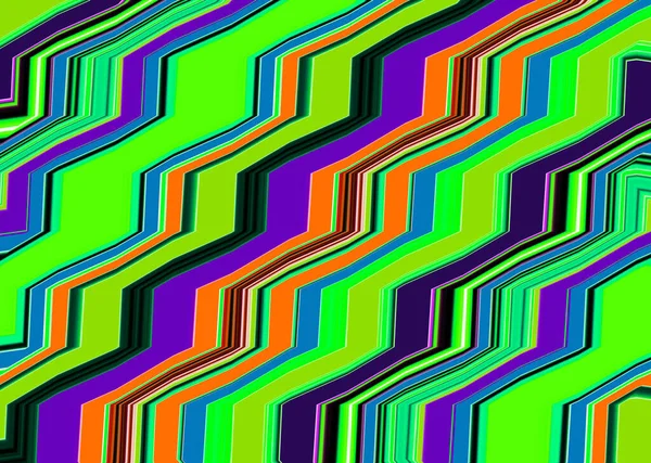 Abstract Contemporary Digital Art Zigzags Design — Stock Photo, Image