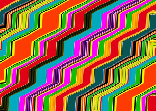 Diseño Abstracto Contemporáneo Zigzags Arte Digital — Foto de Stock