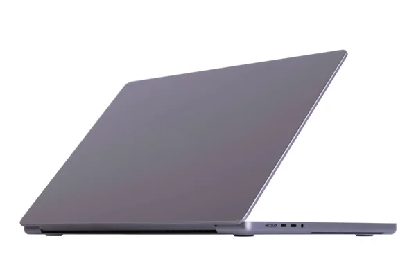 Isolerad Laptop Sida Tillbaka Med Tomt Utrymme Vit Bakgrund — Stockfoto