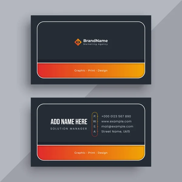 Diseño Creativo Tarjetas Visita Tempate — Vector de stock