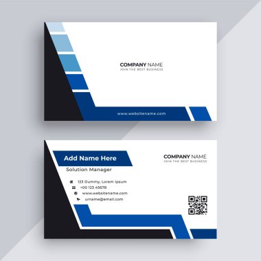 Şirket kartviziti mavi renkte.