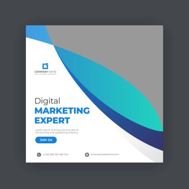 Dijital sosyal medya pankart şablonu
