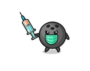 Virüsle savaşmak için yapılan bowling gösterimi, şirin tasarım.