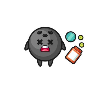 Aşırı doz bowling karakteri, şirin tasarım.