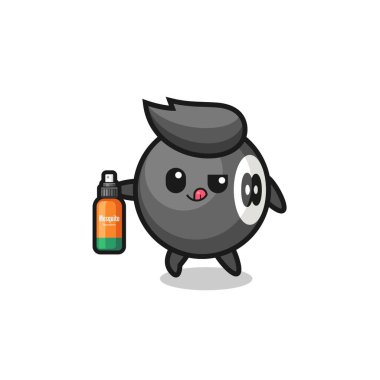 Sevimli bilardo elinde sivrisinek kovucu, şirin bir tasarım