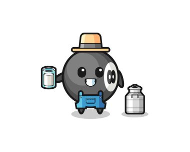 Mandıracı rolünde bilardo çizgi filmi, şirin tasarım.