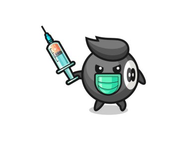 Virüsle savaşmak için bilardonun resmi, şirin bir tasarım.